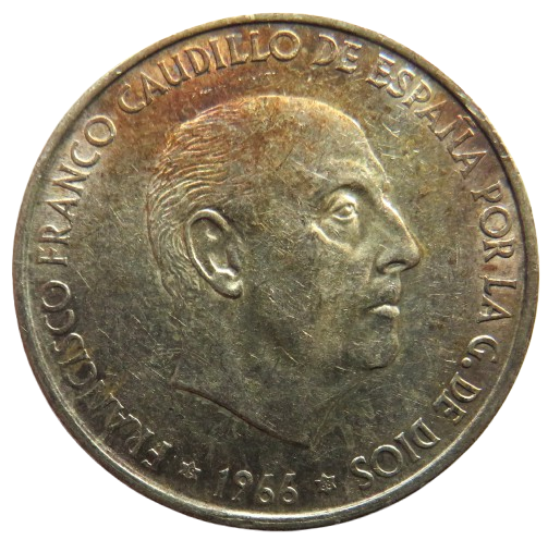 1966 Spain Silver 100 Pesetas Coin