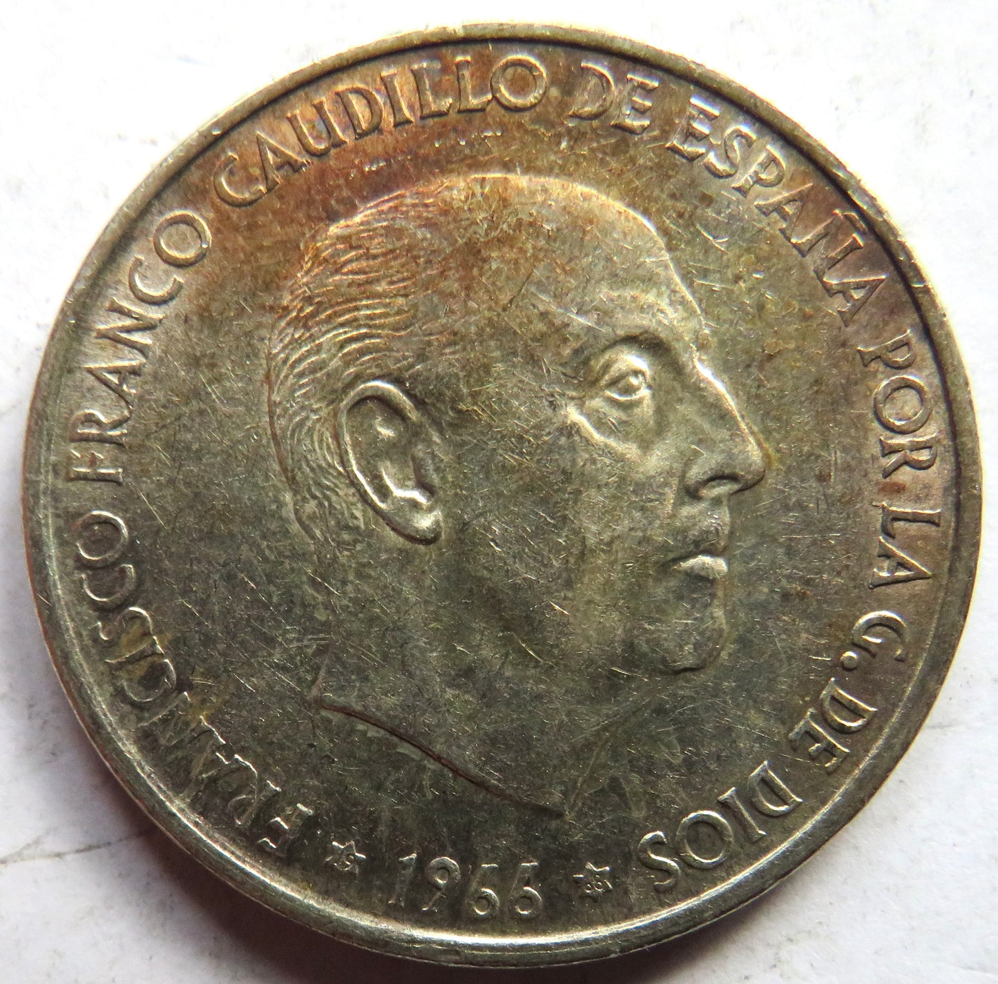 1966 Spain Silver 100 Pesetas Coin