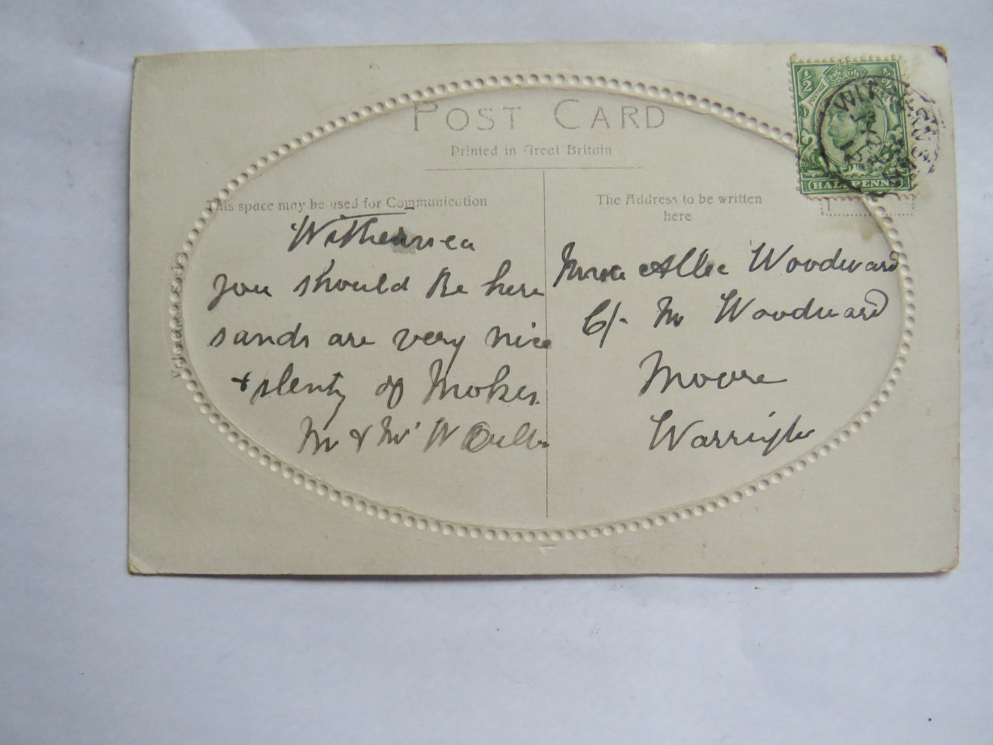 Vintage Postcard of Central Promenade, Withernsea 1912