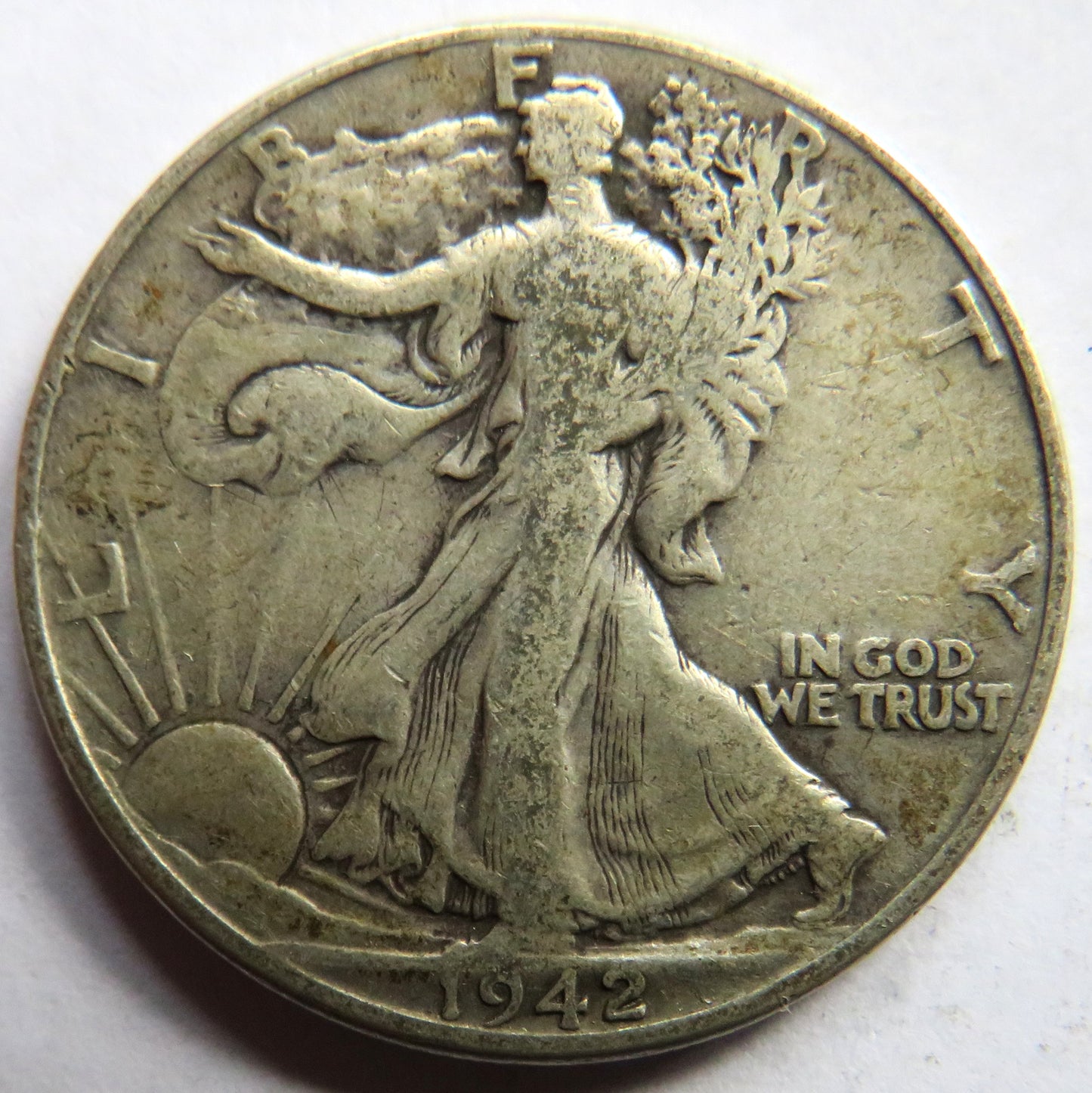 1942 USA Silver Walking Liberty $1/2 Half Dollar Coin