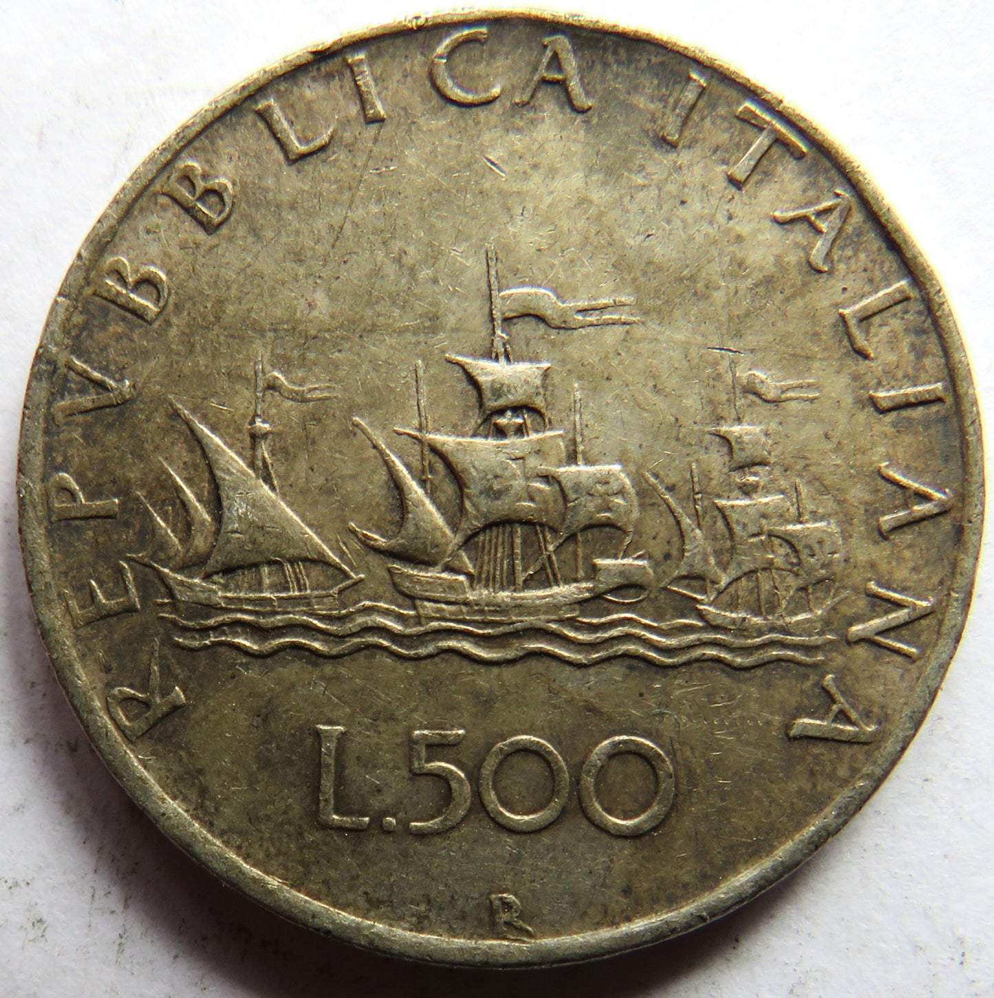 1960 Italy Silver 500 Lire Coin