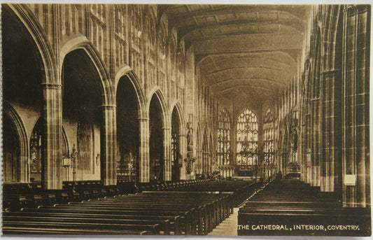 Vintage Postcard of The Cathedral, Interior, Coventry