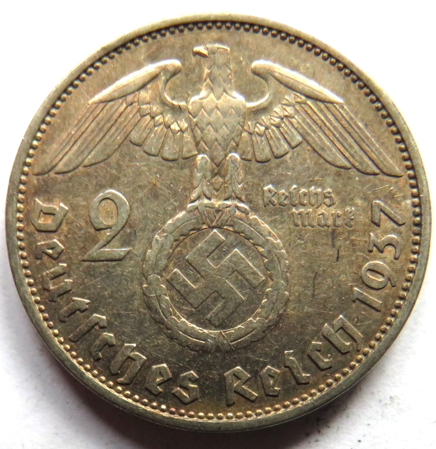 1937-A Germany - Third Reich Silver 5 Reichsmark Coin