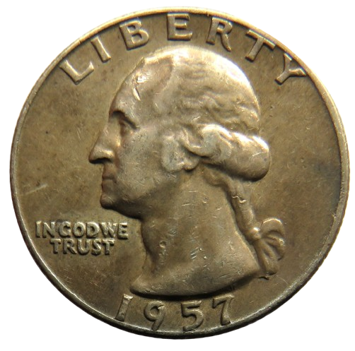 1957 USA Washington Silver $1/4 Quarter Coin