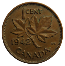 Load image into Gallery viewer, 1942 King George VI Canada One Cent Coin
