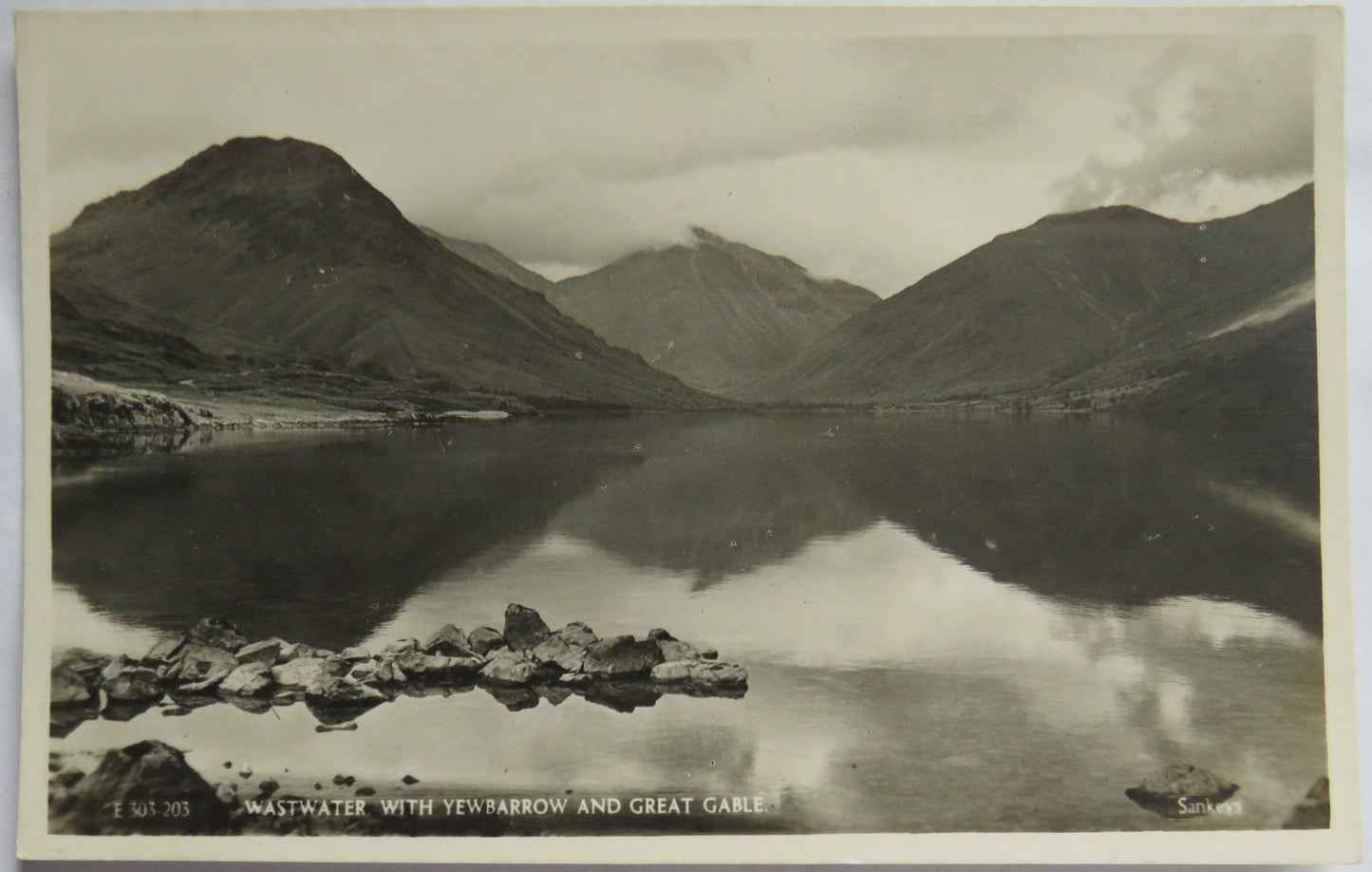 Vintage Postcard of Wastwater With Yewbarrow and Great Gable