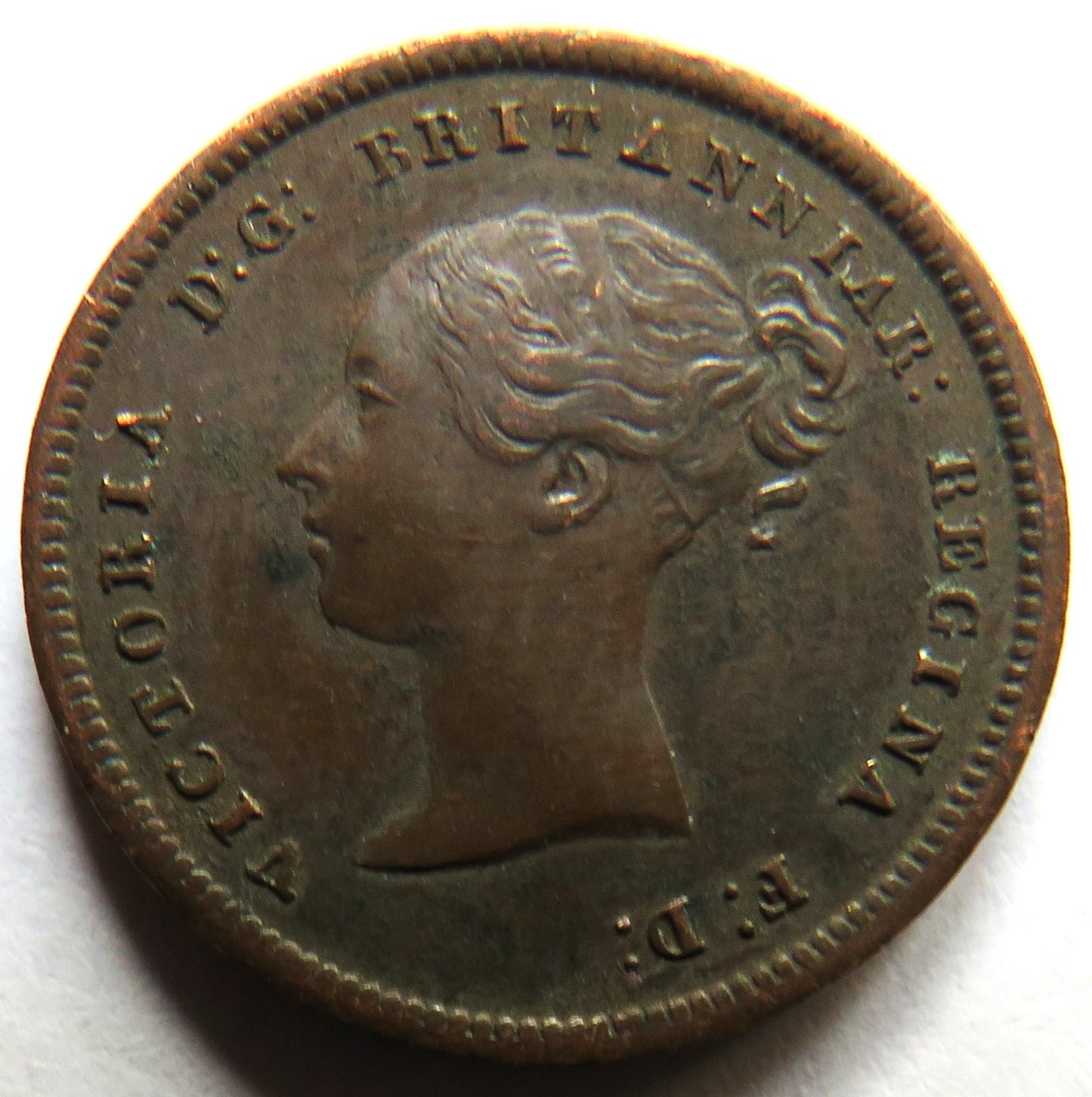 1844 Queen Victoria Half-Farthing Coin - Great Britain