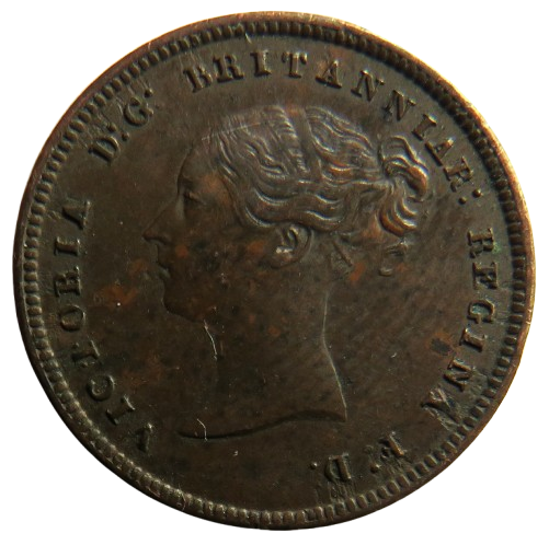 1844 Queen Victoria Half-Farthing Coin - Great Britain