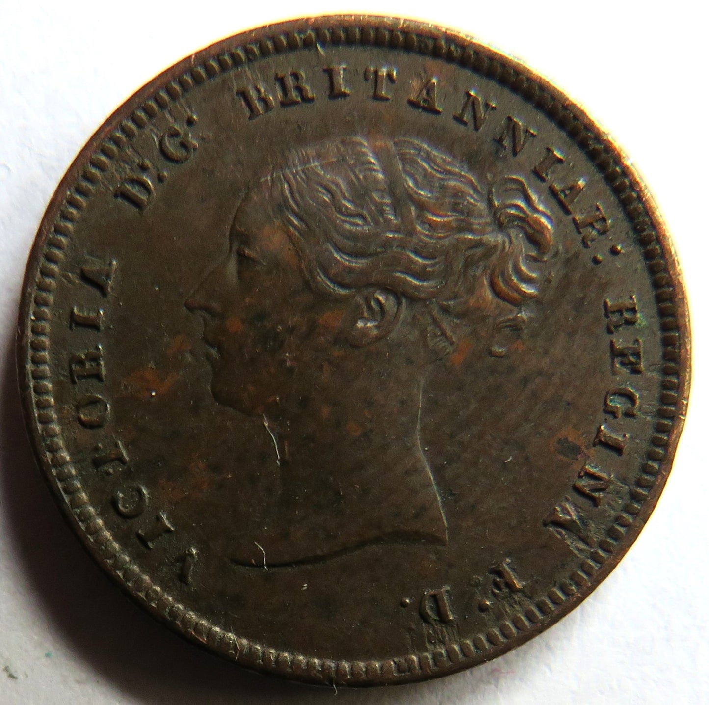 1844 Queen Victoria Half-Farthing Coin - Great Britain