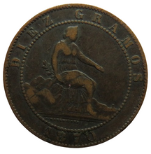 Load image into Gallery viewer, 1870 Spain 10 Centimos Coin
