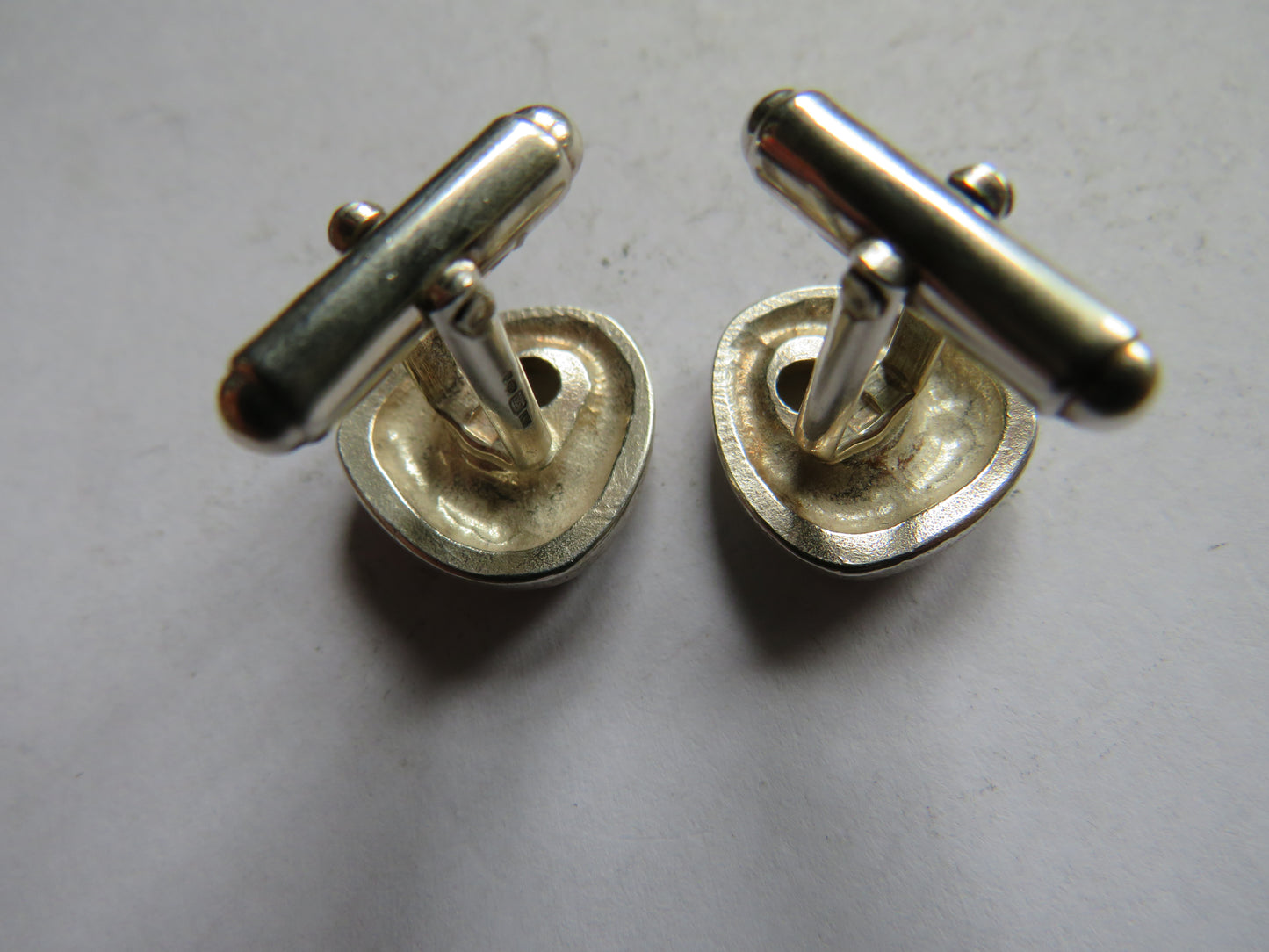Stylish Pair of Men's Modernist Sterling Silver Cufflinks Fully Hallmarked