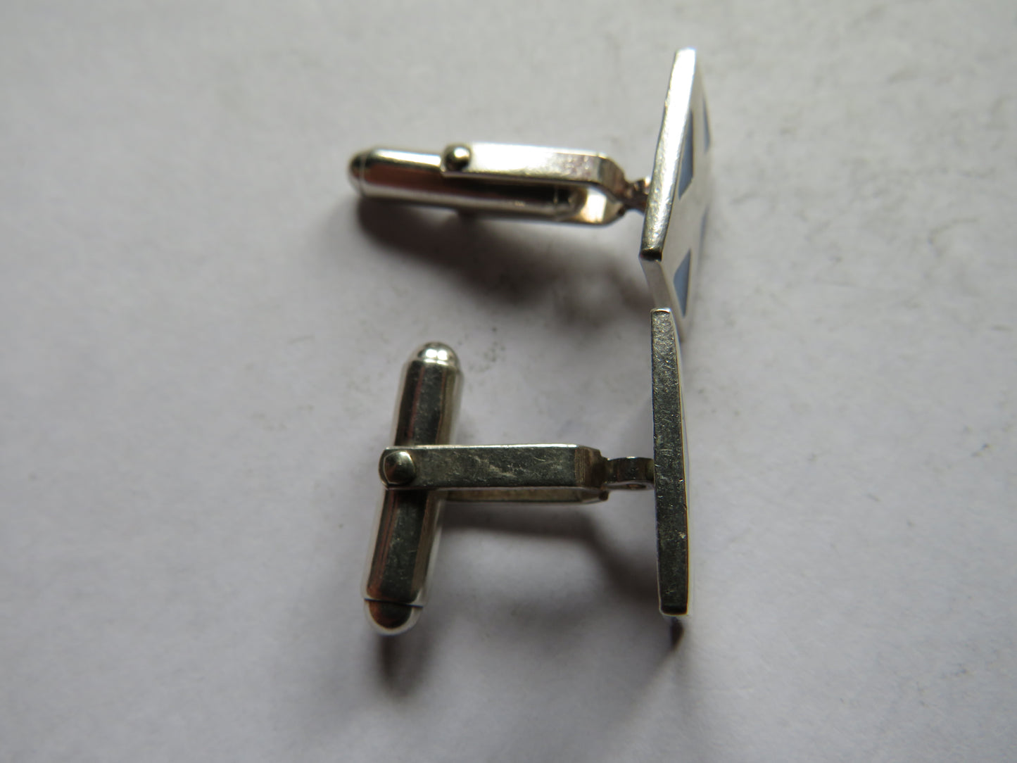 Scotland Solitaire Flag Sterling Silver Men's Cufflinks