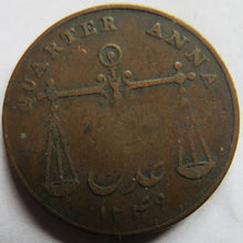 Load image into Gallery viewer, 1833 Bombay Presidency (British India) 1/4 Anna Coin
