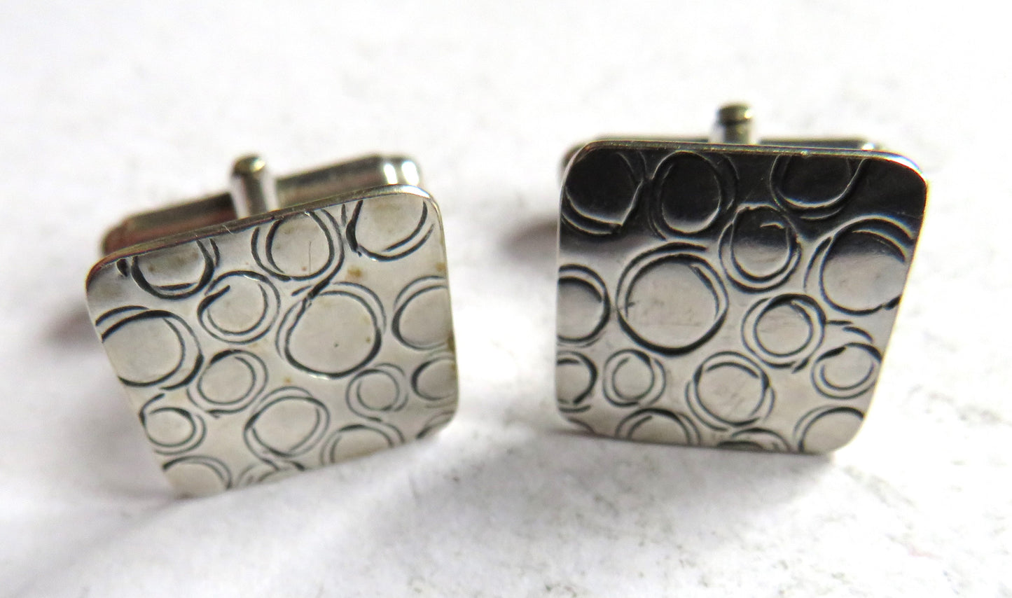 Stylish Pair of Men's Sterling Silver Cufflinks Fully Hallmarked