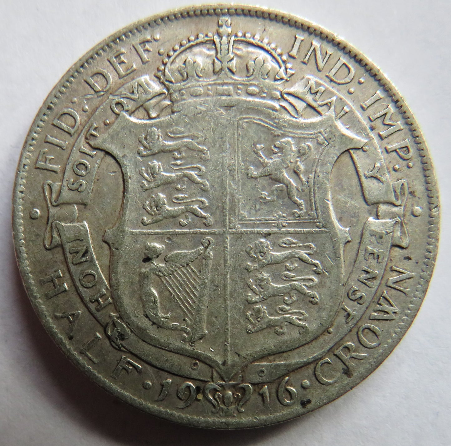 1916 King George V Silver Halfcrown Coin - Great Britain