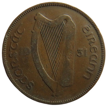 Load image into Gallery viewer, 1931 Ireland One Penny Coin
