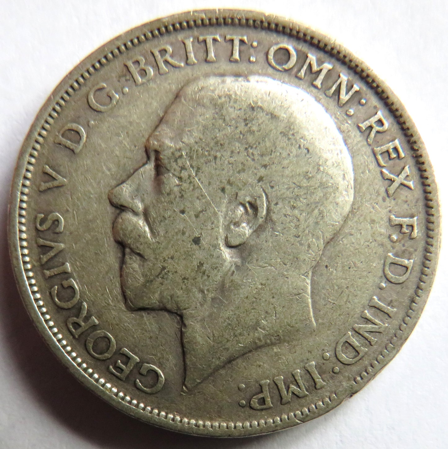 1914 King George V Silver One Florin Coin - Great Britain