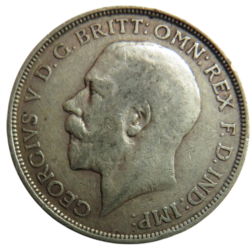 1915 King George V Silver One Florin Coin - Great Britain
