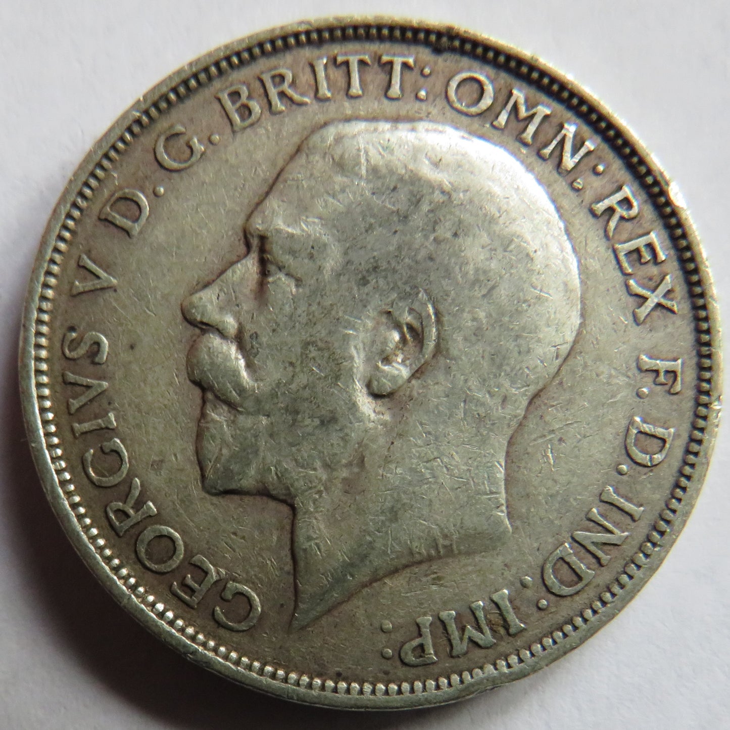 1915 King George V Silver One Florin Coin - Great Britain