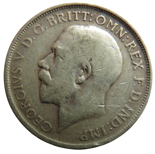 1916 King George V Silver One Florin Coin - Great Britain