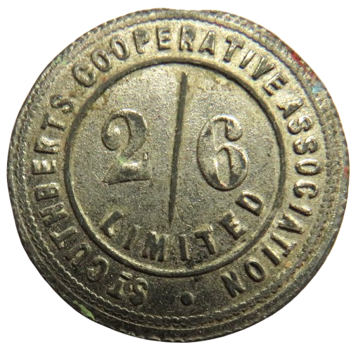St Cuthbert's Cooperative Association 2/6 Token