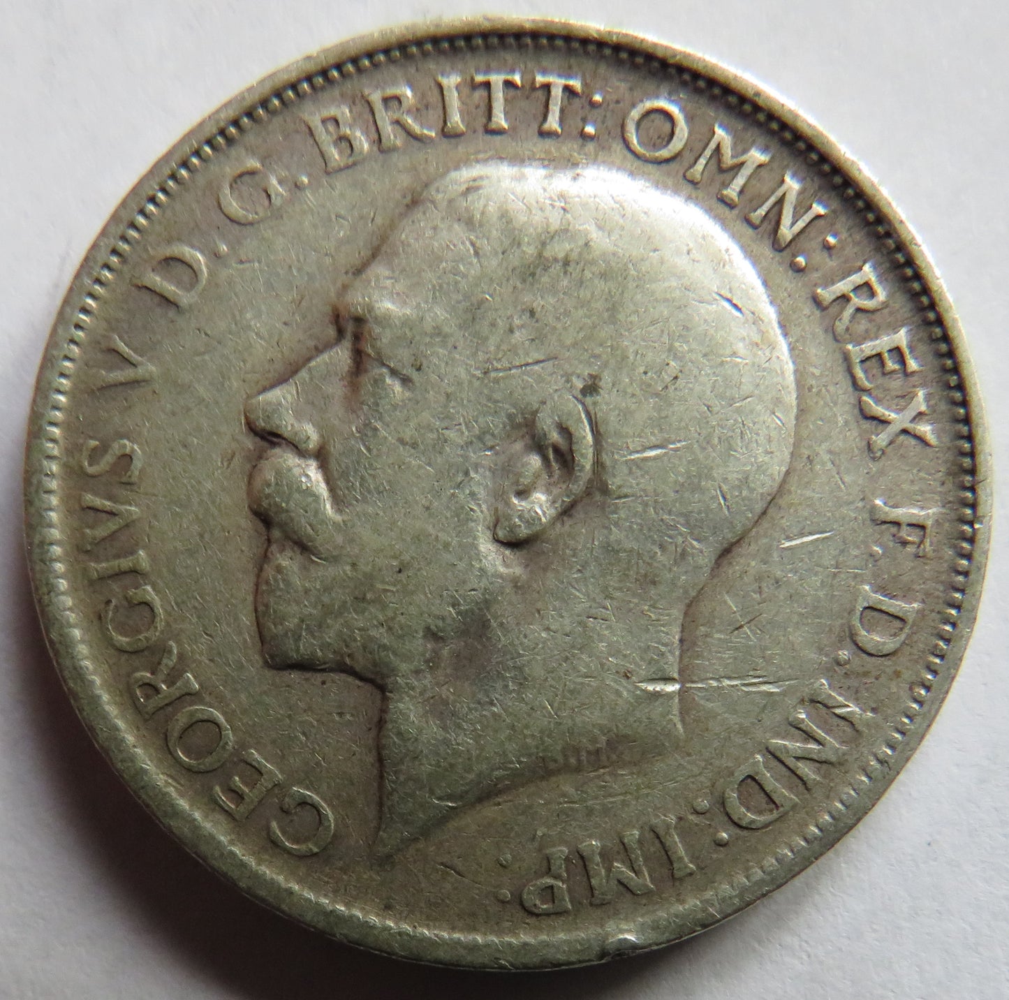 1916 King George V Silver One Florin Coin - Great Britain