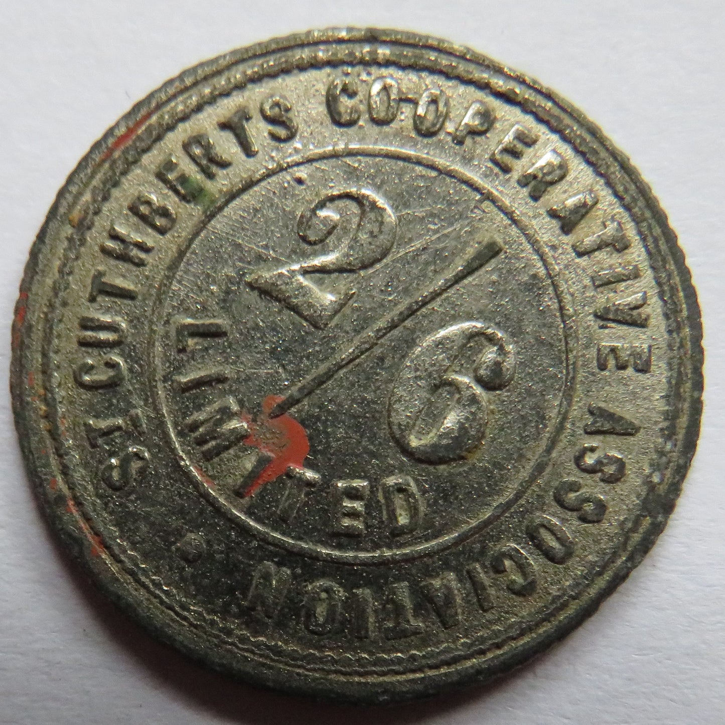 St Cuthbert's Cooperative Association 2/6 Token