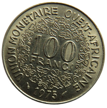 Load image into Gallery viewer, 1975 West African States 100 Francs Coin
