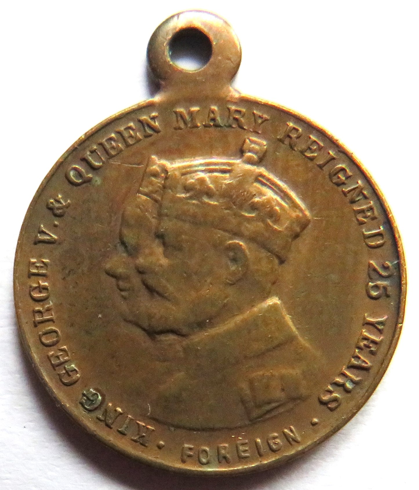 King George V Silver Jubilee Small Medallion With "Lords Prayer"