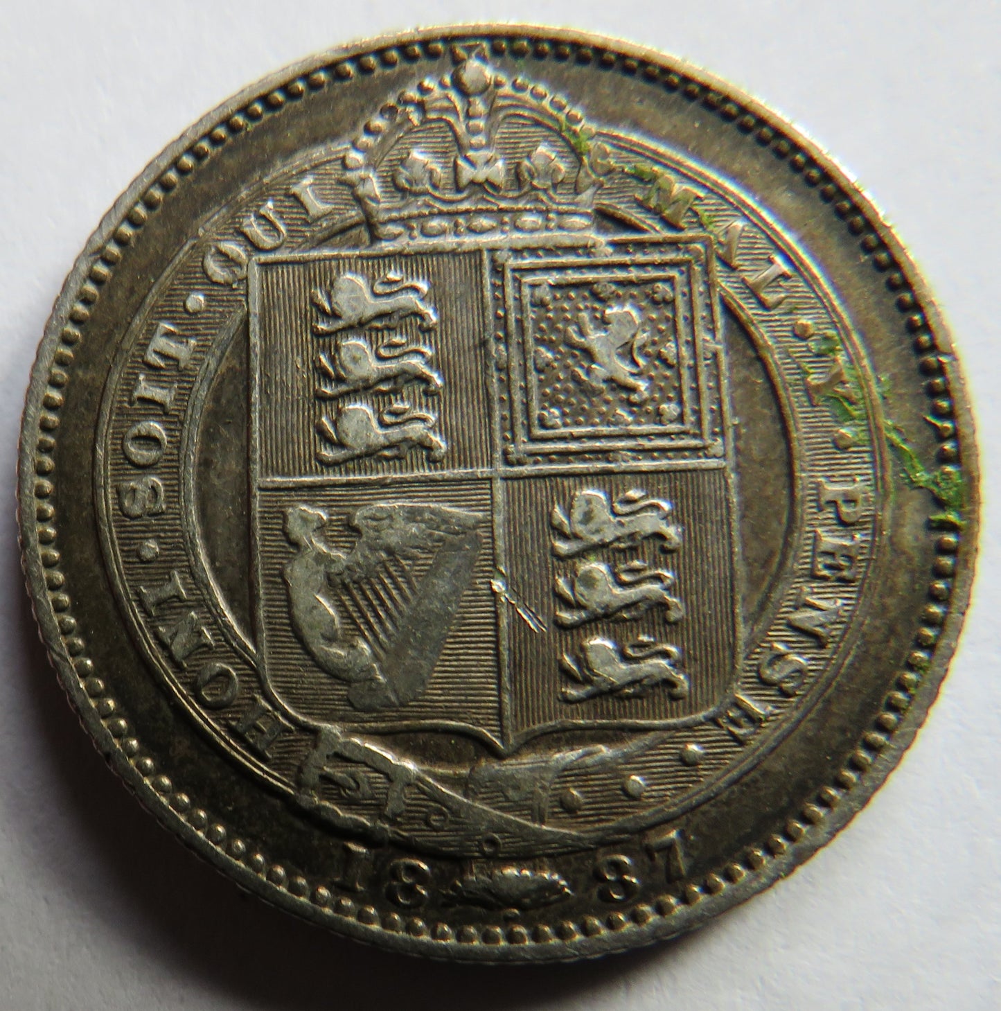1887 Queen Victoria Jubilee Head Silver Shilling Coin - Great Britain