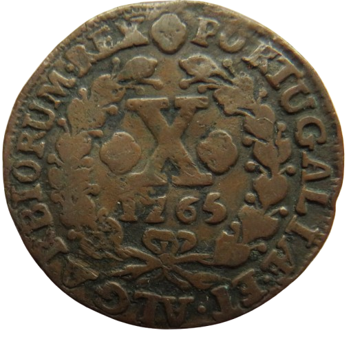 1765 Portugal 10 Reis Coin