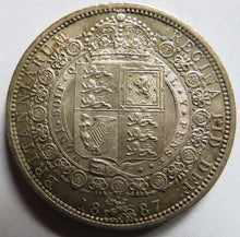 Load image into Gallery viewer, 1887 Queen Victoria Jubilee Head Silver Halfcrown Coin In High Grade
