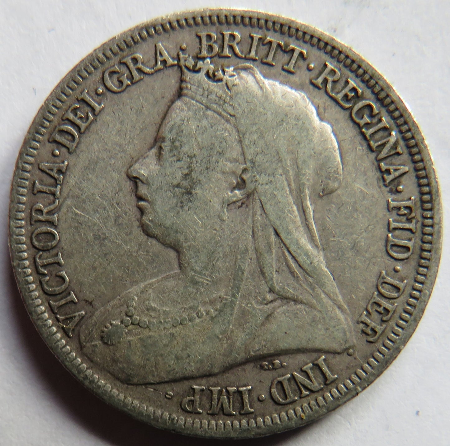 1900 Queen Victoria Silver Shilling Coin - Great Britain