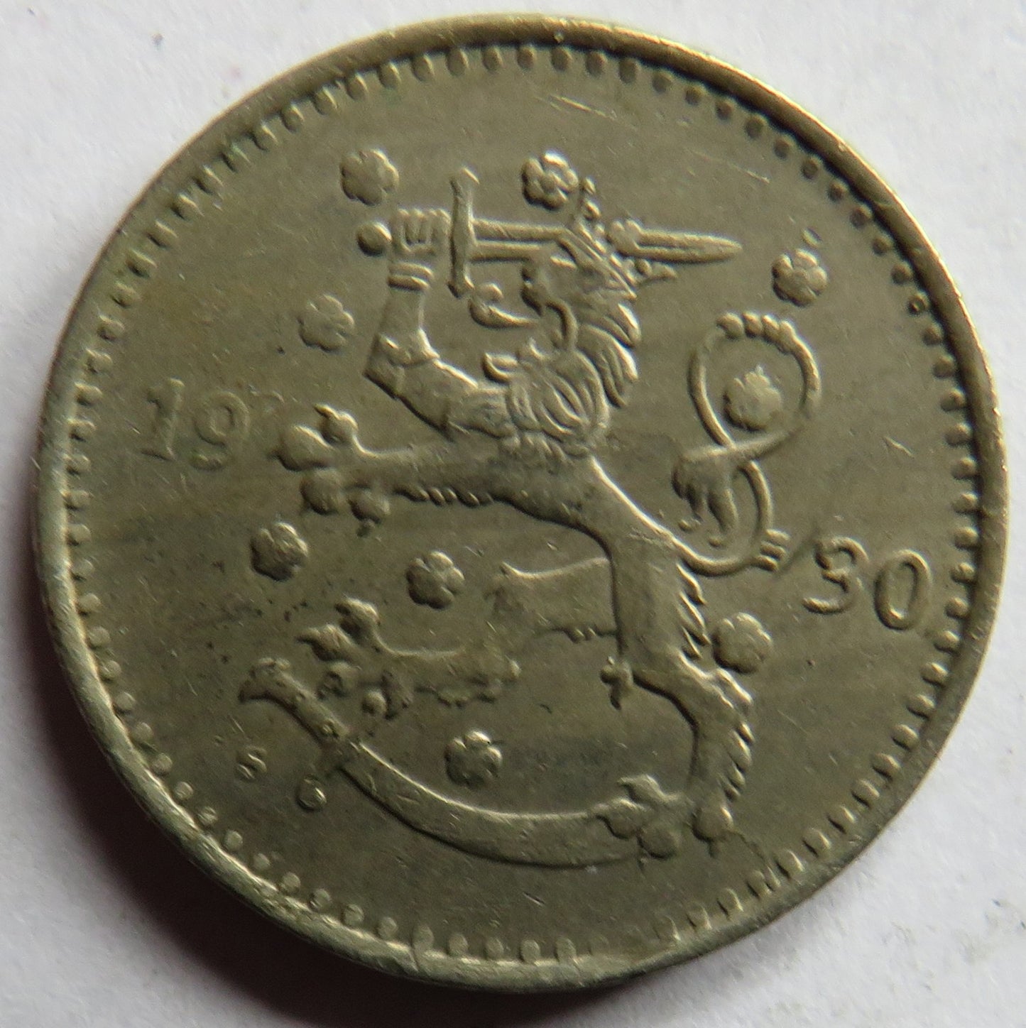 1930 Finland One Markka Coin