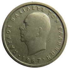 Load image into Gallery viewer, 1957 Greece One Drachma Coin
