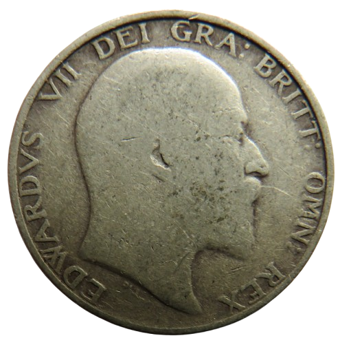 1902 King Edward VII Silver Shilling Coin - Great Britain