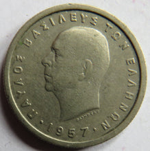 Load image into Gallery viewer, 1957 Greece One Drachma Coin
