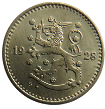 Load image into Gallery viewer, 1928 Finland One Markka Coin In Higher Grade
