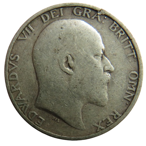 1905 King Edward VII Silver Shilling Coin Scarce Date - Great Britain