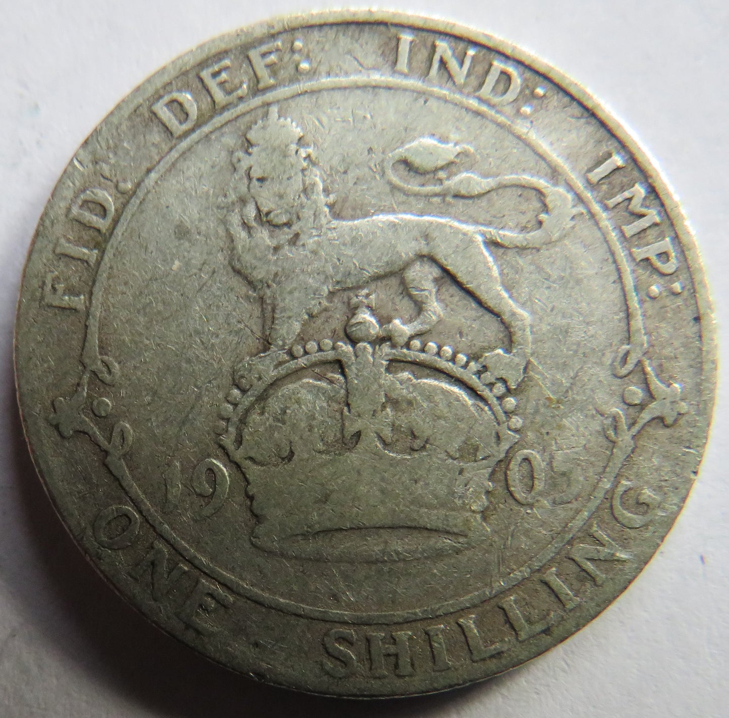 1905 King Edward VII Silver Shilling Coin Scarce Date - Great Britain