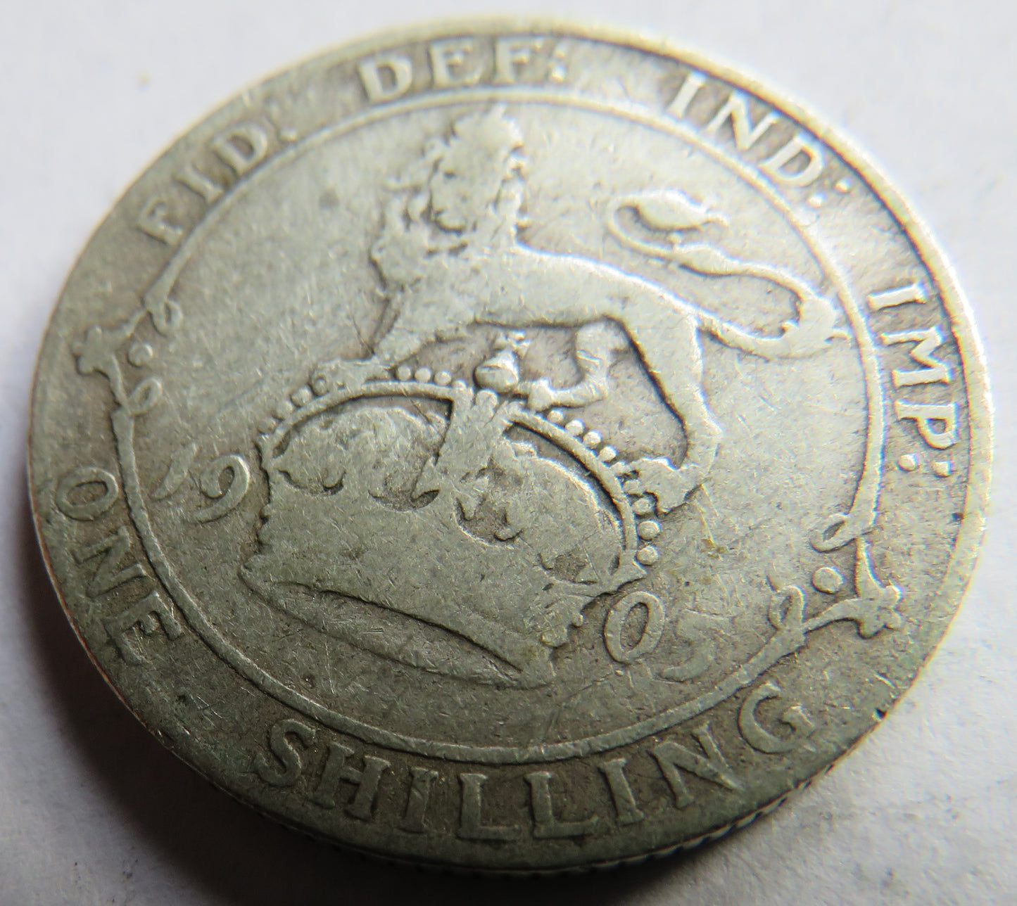 1905 King Edward VII Silver Shilling Coin Scarce Date - Great Britain