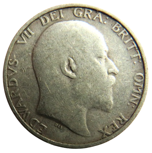 1906 King Edward VII Silver Shilling Coin - Great Britain