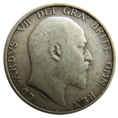 1906 King Edward VII Silver Shilling Coin - Great Britain