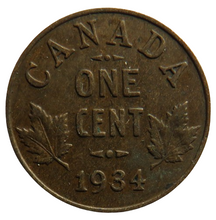 Load image into Gallery viewer, 1934 King George V Canada One Cent Coin
