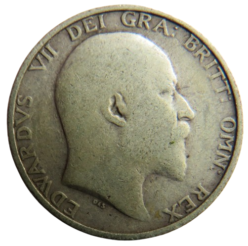 1906 King Edward VII Silver Shilling Coin - Great Britain