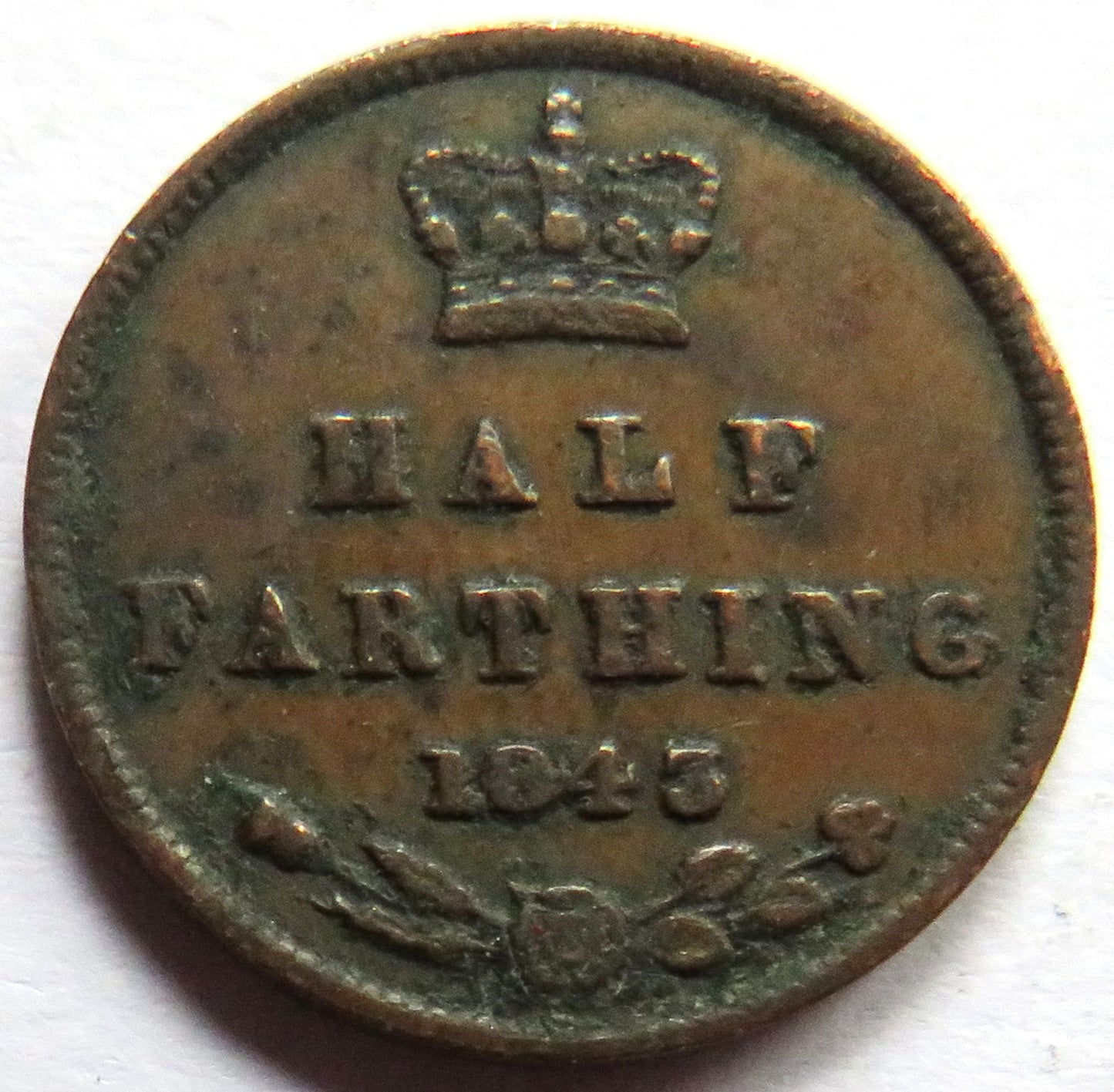1843 Queen Victoria 1/2 Half-Farthing Coin - Great Britain