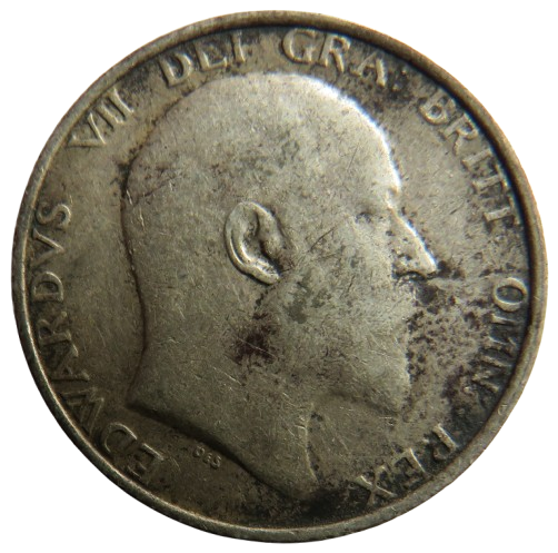 1908 King Edward VII Silver Shilling Coin - Great Britain