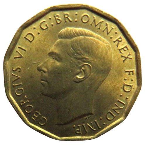 1944 King George VI Brass Threepence Coin In Higher Grade - Great Britain