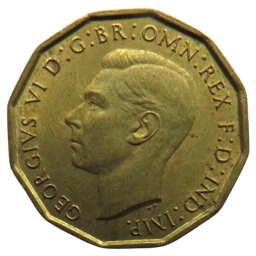 1940 King George VI Brass Threepence Coin In Higher Grade - Great Britain