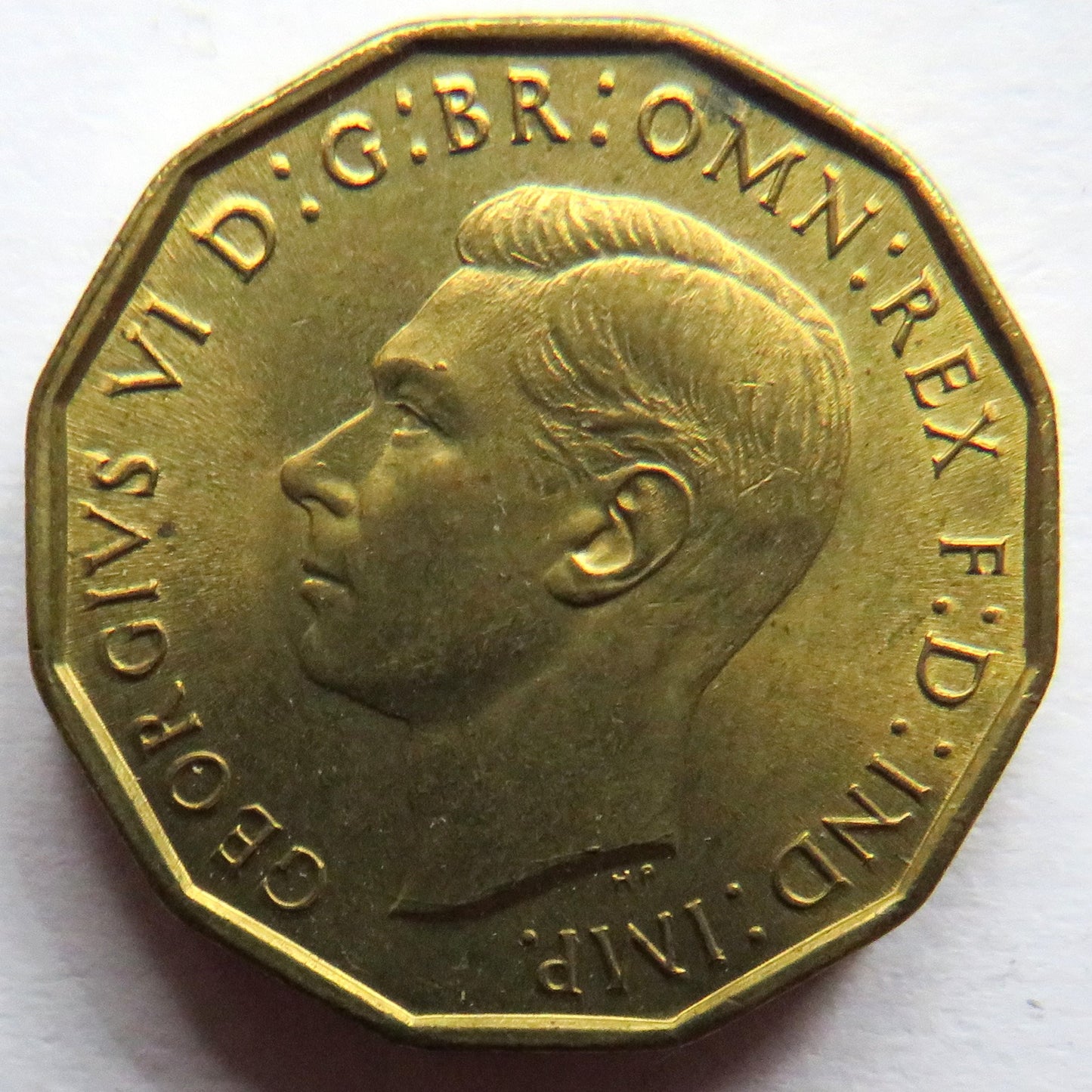 1943 King George VI Brass Threepence Coin In High Grade - Great Britain